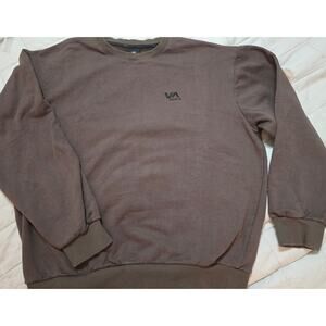 Large Brown RVCA Crewneck Sweatshirt Men's Large